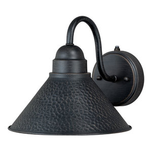 the calabasas barn light short arm wall mounted steel leodegrance 1 light outdoor wall sconce 11 high textured black