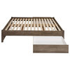 Prepac Select Queen 4-Post Platform Bed with 2 Drawers in Drifted Gray