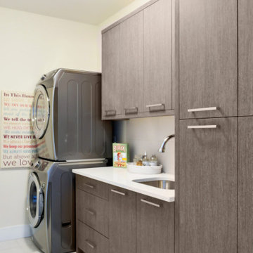 Modern Laundry Room with wood-look Wenge finish