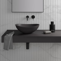 Soho Charcoal Countertop Stone Basin 420mm - Bathroom Sinks