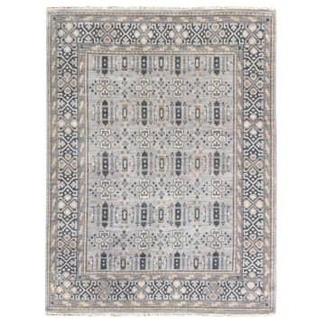 Amer Rugs Blu BLU-33 Blue Gray Hand-knotted - 2'x3' Rectangle Area Rug