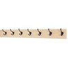 Solid Maple Wall Coat Rack, Bronze Hooks, Natural, 36"x4.5", 7-Hooks