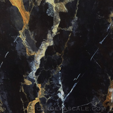 Painted Portoro Marble Fireplace