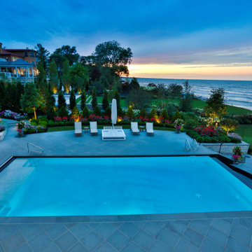 Wilmette, IL Rectilinear Swimming Pool with Separate Hot Tub