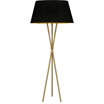 GAB-601F 1LT Gabriela Floor Lamp - Aged Brass, Black, Gold