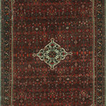 Noori Rug - Fine Vintage Distressed Pouri Rust/Ivory Rug, 6'8x9'10 - A genuine one-of-a-kind, this Fine Vintage Distressed Pouri rug pairs a traditional design with pronounced abrash. It was hand-knotted by skilled artisans over the course of a year using centuries old weaving techniques and has the appeal of a prized antique.)