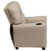 Flash Furniture Contemporary Beige Vinyl Kids Recliner With Cup Holder