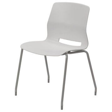 Olio Designs Lola Plastic Armless Stackable Chair in Light Gray