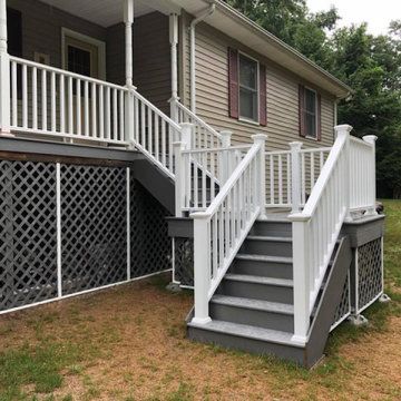 Replacing temporary stairs with new stairs and landing
