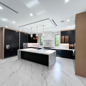 Paramus, NJ Ultra Modern Black And Light Oak Kitchen Project