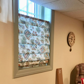 Basement Rec Room Roman Shades