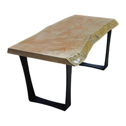 Thompson Base Coffee Table - Live Edge Curly Maple - Coffee Tables