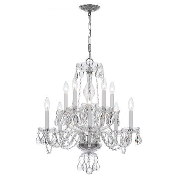 Traditional Crystal 10 Light Spectra Crystal Chrome Chandelier