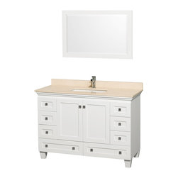 Wyndham Collection Acclaim 48" Vanity in White, Ivory Marble Top - Bathroom Vanities And Sink Consoles