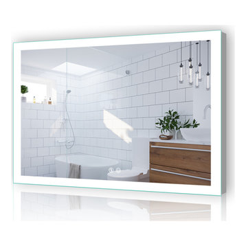 Vanity LED Lighted Backlit Wall Mounted Bathroom Mirror, 48x36", 2 Buttons
