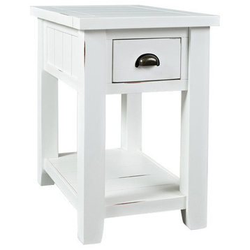 Artisan's Craft Chairside Table, Weathered White