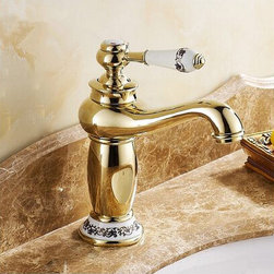 New European Style Mixer Bathroom Sink Faucet Ti-PVD T1120SB - Bathroom Sink Faucets