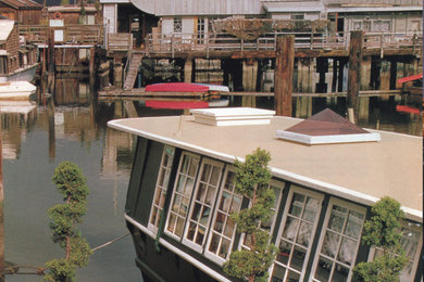 Inspiration for a mid-sized transitional two-story exterior home remodel in San Francisco