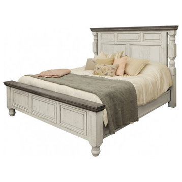 Stonegate Rustic Solid Wood Bed Frame, Queen