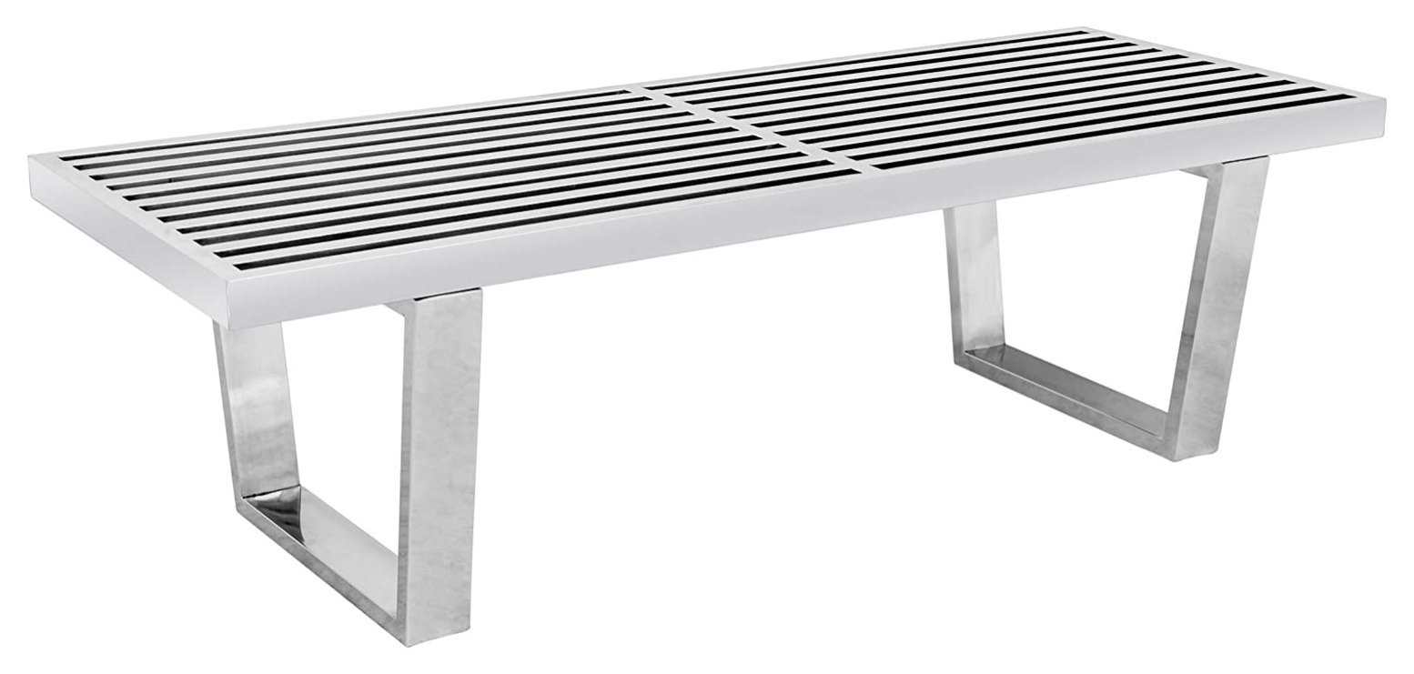 LeisureMod Mid-Century Inwood Platform Bench, 4' - Contemporary ...