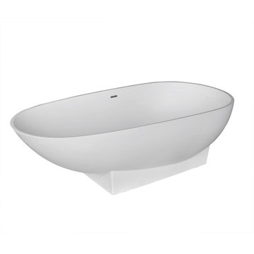 Ancona 37 x 72 Artificial Stone Soaker Freestanding Bathtub with