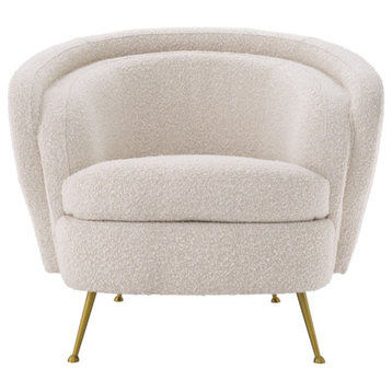 Cream Boucle Double Backrest Chair | Eichholtz Orion