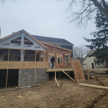 Downtown Dublin Home addition with walkout basement and Deck build