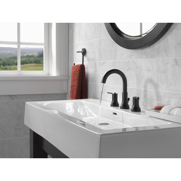 Delta Trinsic Two Handle Widespread Bathroom Faucet, Matte Black, 3559-BLMPU-DST