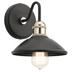 Kichler - Kichler Clyde 1 Light Wall Sconce, Black - Bring a touch of the outdoors in with Clyde's 1-light 7.5in. wall sconce. A Black finish, a vintage-inspired socket and diamond knurl banding enhance the industrial look.