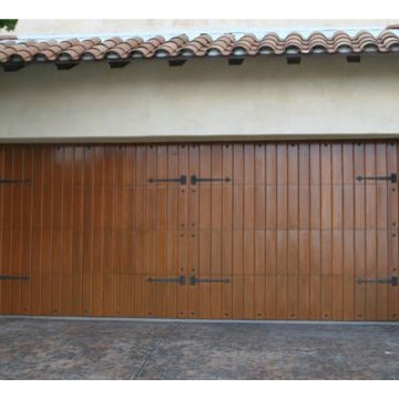 Stained Wood Carriage Garage Doors