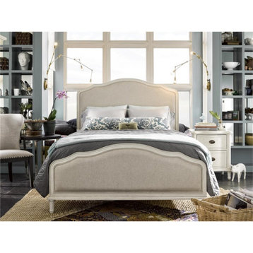 Universal Furniture Curated Amity Fabric King Bed in Cotton White