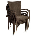 International Home Miami - Bari 4-Piece Wicker Patio Armchair Set - Great quality, stylish design patio sets, made of aluminum and synthetic wicker. Enjoy your patio with elegance all year round with the wonderful Atlantic outdoor collection.