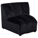 Harp & Finial - Killebrew Armless Sectional Sofa Chair Black Velvet Upholstery, Black - This stunning Killebrew Sectional piece can be styled alone or pieced together to create a custom seating arrangement ideal for your home. To take advantage of the modular aspect of this piece, you'll need to purchase each individually. Add some decorative pillows or a throw blanket to complete the look.