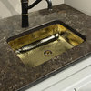 Nantucket Sinks 17.5"x14.5" Rectangle Undermount Bar Sink, Polished Brass