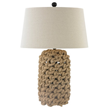 Lake-House Table Lamp 17.5''W x 17.5''D x 29.5''H, Natural Brown Finish