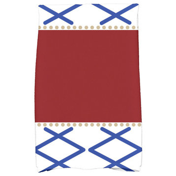 18"x30" Knot Fancy, Geometric Print Kitchen Towel, Red