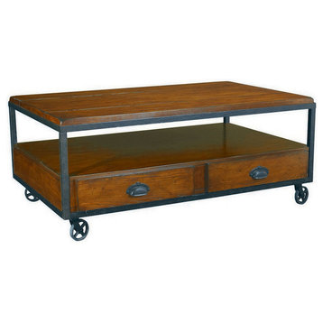 Hammary Baja Rectangular Storage Cocktail Table With Casters