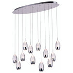 CWI Lighting - Perrier 12 Light Multi Light Pendant With Chrome Finish - Taking on a silvery attitude, the Perrier 12 Light Chandelier in chrome finish will add an instant glam to your space without even having to try. Designed with multi Light pendants, this light source brilliantly delivers and reflects light for an eye-catching delight. On an oval canopy are hanging crystal-metal pendants with each piece holding a G4 bulb. The canopy measures 34 inches long and has adjustable cords. Feel confident with your purchase and rest assured. This fixture comes with a one year warranty against manufacturers defects to give you peace of mind that your product will be in perfect condition.