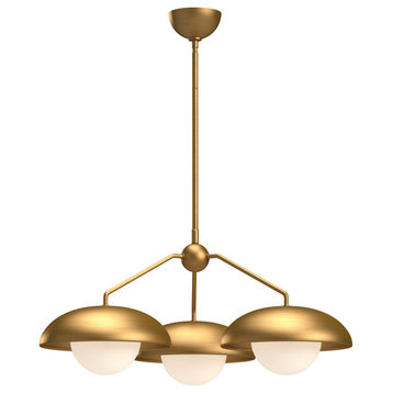 Rubio chandeliers,Aged Gold | Opal Matte Glass D27-3/4" x H11-5/8"