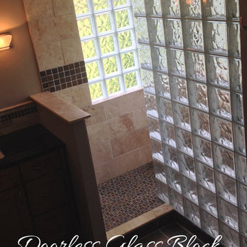 Glass block shower and privacy windows in a westerville ohio bathroom remodel