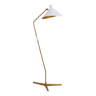 Sommerard Floor Lamp in Hand-Rubbed Antique Brass, Visual Comfort