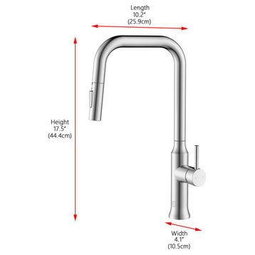 Single Handle Pull Down Sprayer Kitchen Faucet, Brushed Nickel