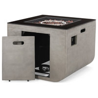 Gwen Outdoor Modern 30-Inch Square Fire Pit