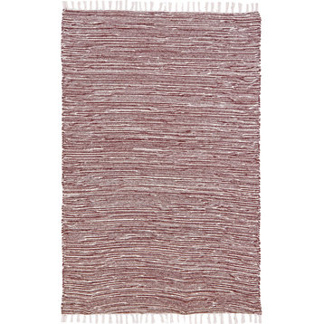 Brown Complex Chenille Flat Weave Rug, 3'x5'