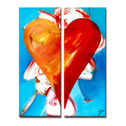 Ready2HangArt - Heartwork "Lexi" 2-Piece Canvas Art Set, 30"x12" - Prints And Posters