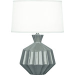 Robert Abbey - Robert Abbey Orion AL Orion 18" Vase Table Lamp - Smoky Taupe - Features Constructed from ceramic Includes an oyster linen shade with self fabric top diffuser Includes an energy efficient Candelabra (E12) base LED bulb High / Low switch Made in the United States UL rated for dry locations Dimensions Height: 17-3/4" Width: 12-1/2" Product Weight: 6 lbs Shade Height: 7-1/2" Shade Top Diameter: 11.5" Shade Bottom Diameter: 12.5" Electrical Specifications Max Wattage: 60 watts Number of Bulbs: 1 Max Watts Per Bulb: 60 watts Bulb Base: Candelabra (E12) Voltage: 110 volts Bulb Included: Yes
