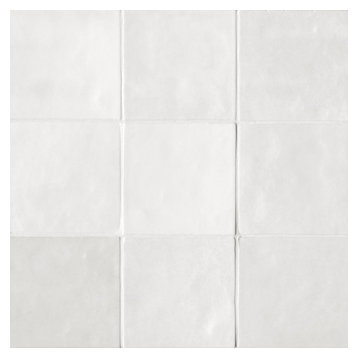 Cloe 5"x5" Artisan Ceramic Subway Tile, White