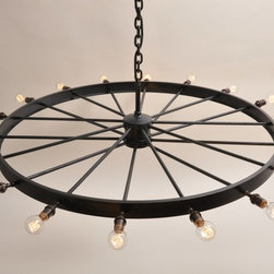 Form & Reform - Horseless Carriage Wheel, 48", offset spokes - Chandeliers