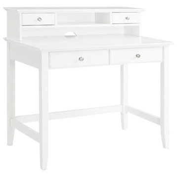 Campbell Writing Desk Hutch, White Finish