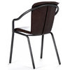 Arm Chair GRAHAM Ebony Chocolate Brown Black Iron Leather Taba